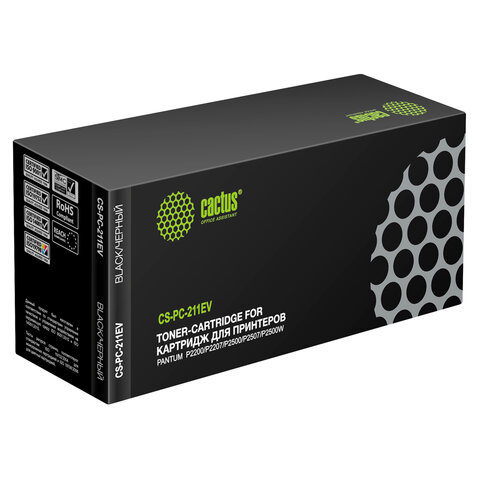 Картридж лазерный CACTUS (CS-PC-211EV) для Pantum P2200/P2207/P2500W/M6500/M6550, ресурс 1600 страниц 363865